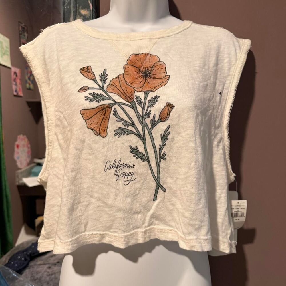 American-eagle Women's Cream and White Crop-top